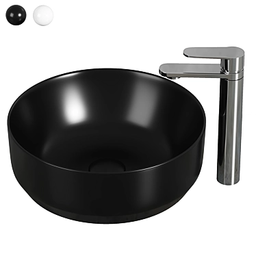 Stylish Matte Black Washbasin 3D model image 1 