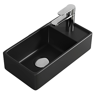 Modern Gray Matte Wash-hand Basin 3D model image 1 