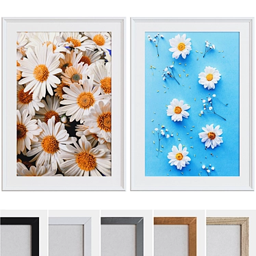 Chic Blooms Picture Frame Set 3D model image 1 