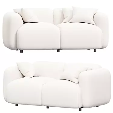 Modern Swell 2 Seater Sofa 3D model image 1 