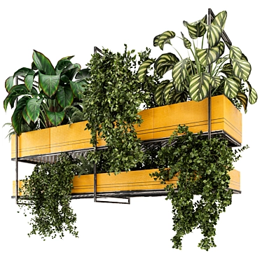 Metal Box Hanging Plant Set 3D model image 1 