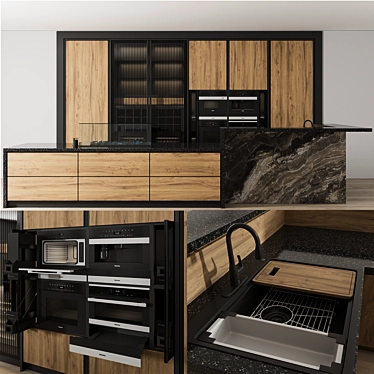 Modern Kitchen Cabinet Storage Set 3D model image 1 