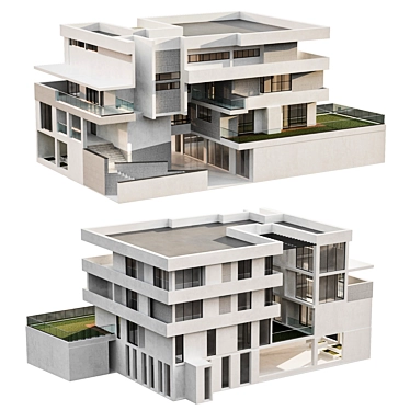 Modern Residential Building Design 3D model image 1 