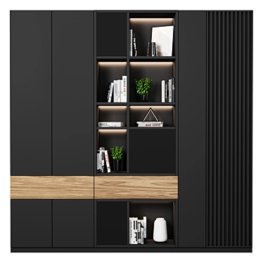 Modular Cabinet with High-quality Textures 3D model image 1 