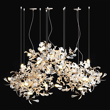 Elegant Gingko Chandelier 3D model image 1 