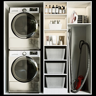 Laundry Room Essentials Set 3D model image 1 