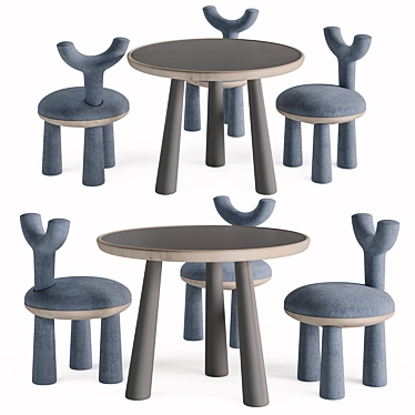 Flow Children's Table and Chairs Set 3D model image 1 