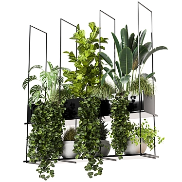 Metal Box Set: Indoor Hanging Plants 3D model image 1 