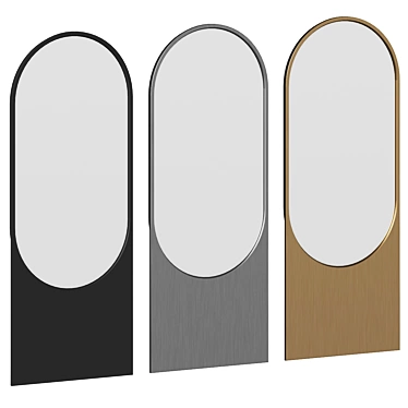 Elegance in an Oval - Elle Decor Wall Mirror 3D model image 1 