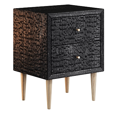 Charred Pine Wood Cabinet 3D model image 1 