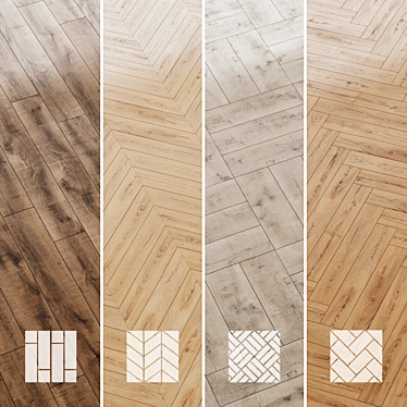 Oak Wood Floor Set 8 3D model image 1 