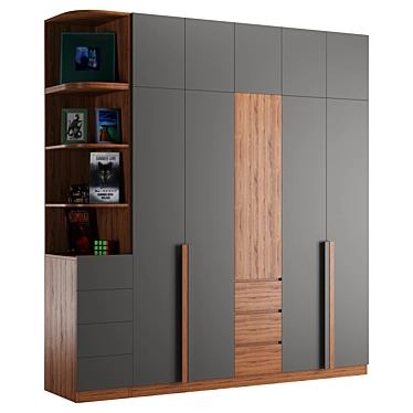 Contemporary Bedroom Wardrobe 3D model image 1 