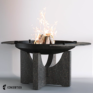 Premium Fire Pit Bowl: S80 Cast Iron 3D model image 1 