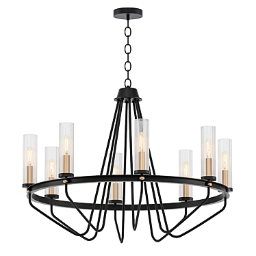 Elegant Empire Nine-Light Chandelier 3D model image 1 