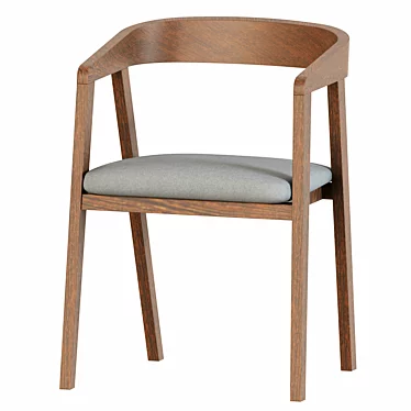 Modern Walnut Dining Chair 3D model image 1 