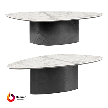 Kronco Elipse: Stylish Porcelain Coffee Table 3D model image 1 