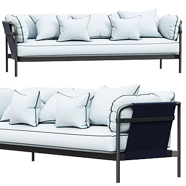Comfortable Can HAY Sofa: 3-Seater 3D model image 1 