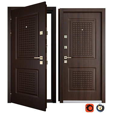 Bastion Favorit Metal Door: Strong and Secure 3D model image 1 