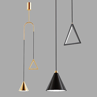 Modern Triangle Cone Pendant Light 3D model image 1 