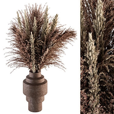 Feathery Bliss: Dried Pampas Set 3D model image 1 