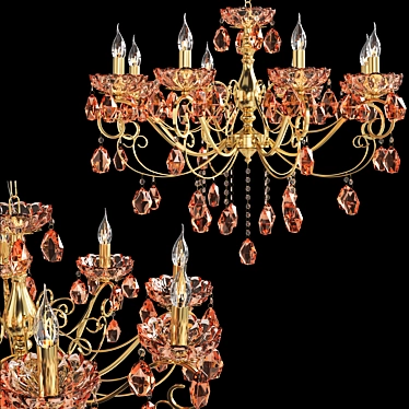 Luxury Eurosvet Escada Crystal Chandelier 3D model image 1 