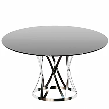 Modern Stainless Steel Kitchen Table 3D model image 1 