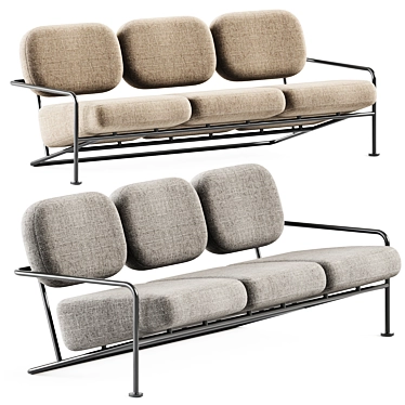 Elegant Ahus Sofa: Modern Office 3D model image 1 