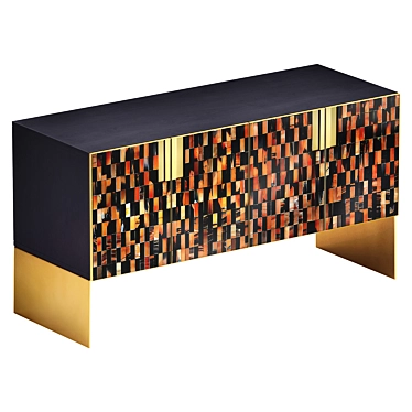 Modern Horn Wood Credenza 3D model image 1 