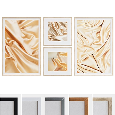 Modern Silk Frame Set with Abstract Patterns 3D model image 1 