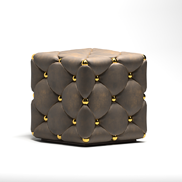 Cuddly Leather Ottomans 3D model image 1 