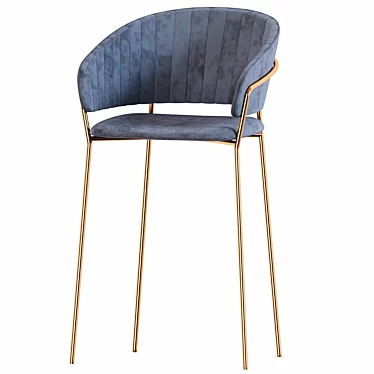 Velvet Semi Bar Chair - DeepHouse Pisa 3D model image 1 