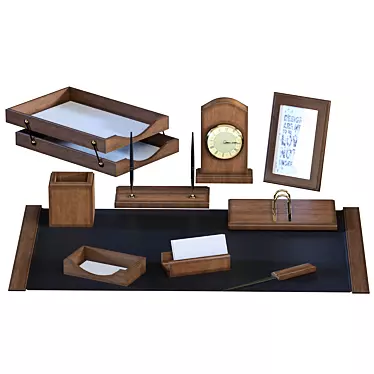 Luxury Executive Desk Set 3D model image 1 