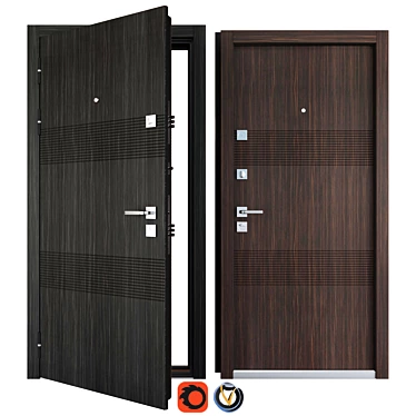 Galant Favorit Metal Entrance Door | 900x2050 mm 3D model image 1 
