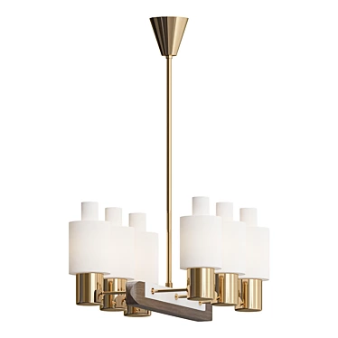 Sleek Brass Ceiling Lamp 3D model image 1 