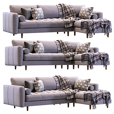 Charme Tan Sofa - Luxurious & Timeless 3D model image 1 