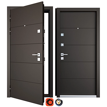 Liberta Entrance Metal Door: Durable & Stylish 3D model image 1 