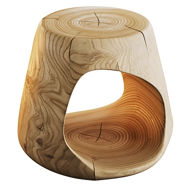 Rustic Cedar Slab Coffee Table 3D model image 1 