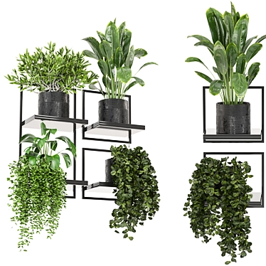 Metal Box Hanging Plant Set 3D model image 1 