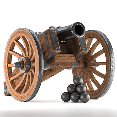 Medieval Pound Howitzer: Authentic Artillery Replica 3D model image 1 