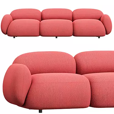 Sundae 3 Seater Sofa: Modern Elegance 3D model image 1 