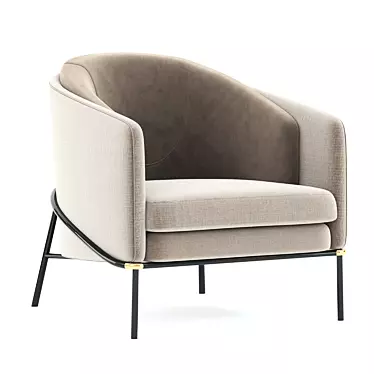 Elegant Minotti Fil Noir Armchair 3D model image 1 