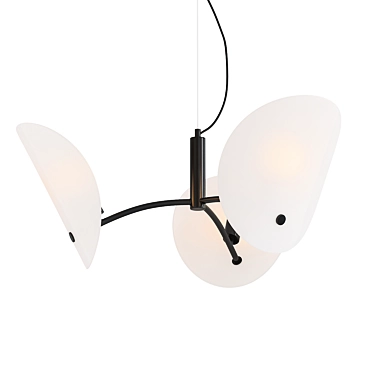 Sleek Frosted Glass Chandelier 3D model image 1 