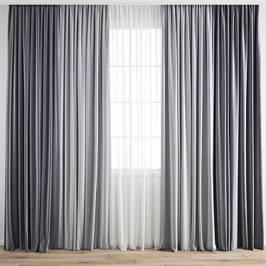 Premium Quality 3D Curtain Model 3D model image 1 