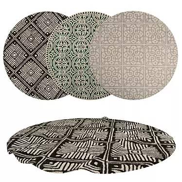 Title: Round Rugs Set - 6 Unique Designs! 3D model image 1 