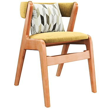 Title: Kai Kristiansen Teak Chair with Black Skai 3D model image 1 