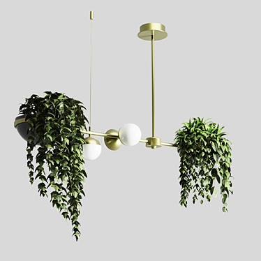 Hanging Pot Light: Stylish Pendant Plant Lamp 3D model image 1 