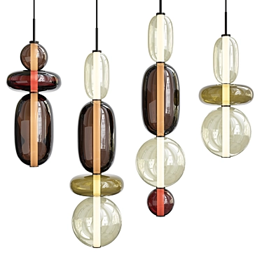 Elegant Alani Glass Pendant Light 3D model image 1 