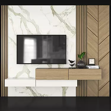 Modern TV Wall Set - Sleek and Stylish 3D model image 1 
