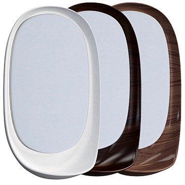 Sleek Wood Mirror with Shelf by Kristalia 3D model image 1 