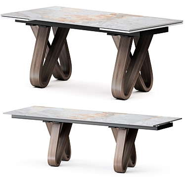 Lido Folding Table: Ceramic Elegance 3D model image 1 